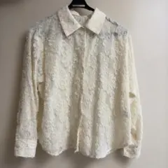美品 バーバリー シルク100% フラワージャガード ハイネックブラウス