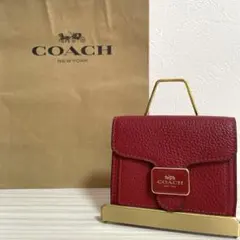 早い者勝ち！訳あり新品 COACH 二つ折り財布 レッドのサムネイル