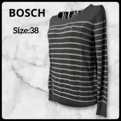 【美品】BOSCH ボッシュ ボーダーニット カットソー 38 M レーヨン混のサムネイル
