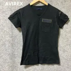 AVIREX USA 半袖 Vネック Tシャツ ブラックのサムネイル