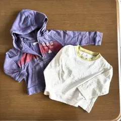 【baby Gap】 フルジップパーカー&長袖Tシャツ　90