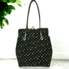 ✨未使用級✨京都 アヤノコウジ　がま口 トートバッグ　受注生産品　マルチカラー