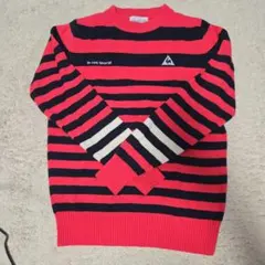 【L】le coq sportif 薄手　ストライプセーター　ピンク/ネイビー