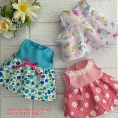 M090 メルちゃん　ソランちゃん　服　ハンドメイド　ワンピース3点セット