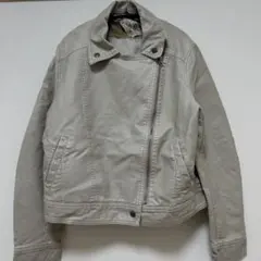 グレー ライダースジャケット レザー