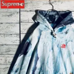 【限定コラボL相当】シュプリーム×ノースフェイス☆刺繍ロゴパーカー 正規品鑑定済