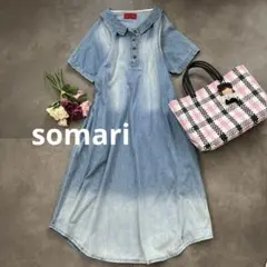 somari ソマリ ヴィンテージ加工 デニム ロングワンピース⑧