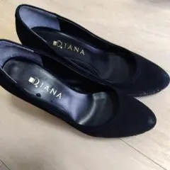 DIANA ダイアナ　黒 ラメ　グリッターソール パンプス　24cm