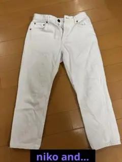 niko and... ニコアンドテーパードホワイトデニム