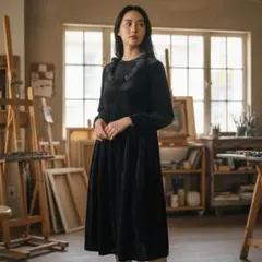 ベロア　ワンピース　パーティードレス　レトロ　クラシック