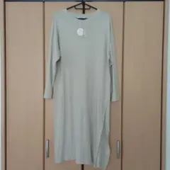 新品タグ付き Samansa Mos2 コットン長袖ロングワンピース