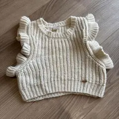 petit main フリルニットベスト 100cm