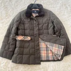 バーバリー　ダウンジャケット　ノバチェック　リアルファー　ウィーゼル　ベルト