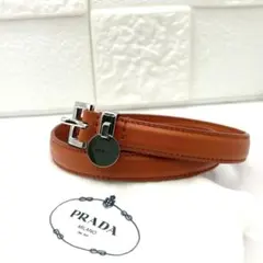 未使用級 PRADA レザー ベルト CINTURE 85cm バックル ロゴ - メルカリ
