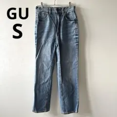 ジーユー ハイウエストストレートジーンズ 【S】濃紺 美脚 神デニム GU