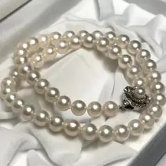 あこや真珠　照り強　大玉　パールネックレス　大きさ7.6㎜～7.8㎜　長さ41