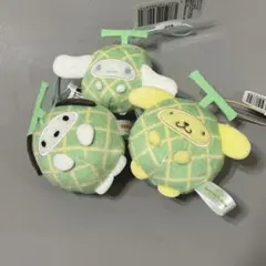 5点 サンリオ ナムコ限定 フルーツきぐるみマスコット メロン ポムポム