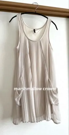【marshmallow crown】ノースリーブプリーツシフォンワンピースのサムネイル