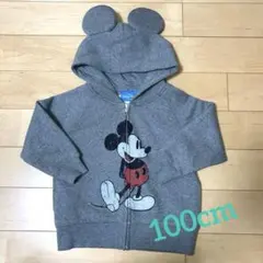 〔美品〕ディズニーリゾート ミッキー耳付きパーカー 裏起毛　100cm