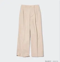 UNIQLO リネンブレンドタックワイドパンツ