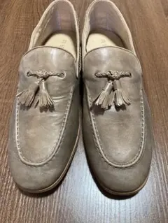 REGAL タッセル付きレザー ローファー グレー