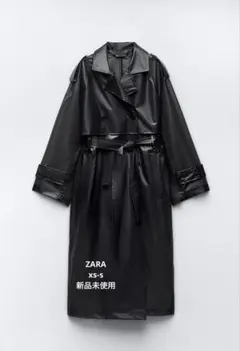 未使用級 近年モデル ザラ トレンチコート マキシ丈 ブラック Lサイズ ZARA オーバーサイズトレンチコート ブラック L-LX 2025年最新】zara