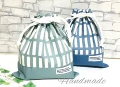 No.593R ハンドメイド♪巾着袋　2点セット☆感謝価格☆