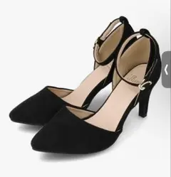 ブラック アンクルストラップ ハイヒール