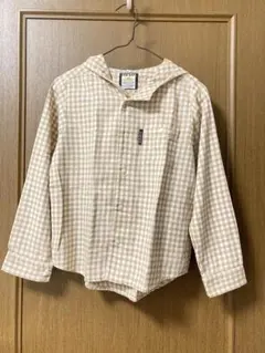 140 綿100% F・O・インターナショナル　インド製 フード チェックシャツ