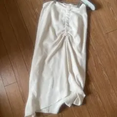 ホワイト ギャザー ミディスカートのサムネイル