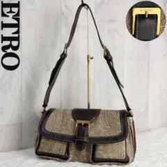 希少♡美品♡ETRO エトロ ロゴ ペイズリー ジャガード ショルダーバッグのサムネイル