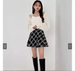 GRL ボレロXリボンキャミソールフェザーニットアンサンブル[mb1522]