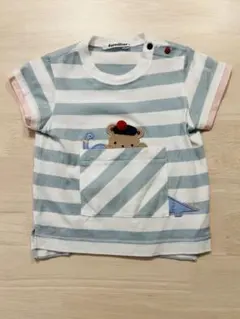 美品☆ファミリアのTシャツ☆100サイズ☆ブルー色☆半袖☆接触冷感