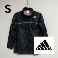 adidas ナイロンジャケット レディース S 黒 ランニング ジム 美品
