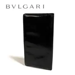 BVLGARI スムース レザー 二つ折り 長財布 札入れ ブラック イタリア製のサムネイル