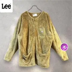 00s Lee ボアフリース　フルジップジャンパー　Ｌ　茶　シンプルコーデ