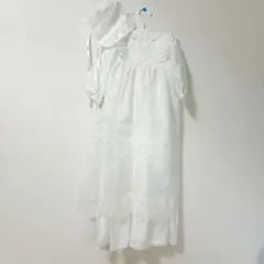 超豪華　赤ちゃんの城　ベビー　ベビードレス　フォーマル　レース　パール　帽子つき