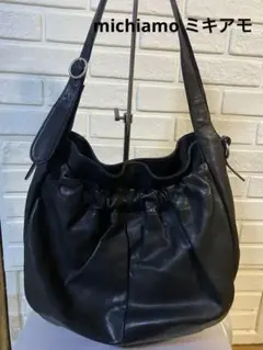 michiamo ミキアモ レザー ショルダーバッグ 黒