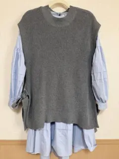 snidel organics ミニワンピース レイヤード ベスト