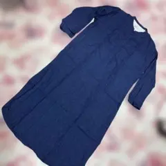 無印良品リネン長袖シャツワンピース