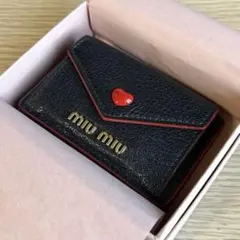 【美品】ミュウミュウ ラブレター　コンパクトウォレット　三つ折り　財布