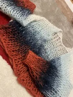 【ハンドメイド★一点物】アムアム ニット amuamu 手編み　カーディガン