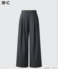 UNIQLO : C 感動タックワイドパンツ ダークグレー M