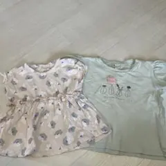 アプレレクール、SIMPLE FREE 花柄Tシャツ 90サイズ2枚セット