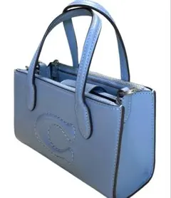 コーチ COACH ミニハンドバッグ 上品ブルーが映える2WAY コンパクト
