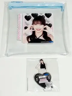 モバガチャ　牧野真莉愛　クリアポーチ　ミニアクリルスタンド コレクションミニアクリルスタンドキーホルダー 水色 SNS 牧野真莉愛