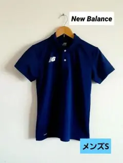 new balance　ニューバランス　ドライ　半袖　ポロシャツ　メンズS　紺のサムネイル