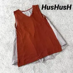 【HusHusH】ノースリーブブラウス カットソー シンプルカジュアル 涼しい