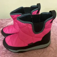 キッズ ピンク キルティングショートブーツ(22cm)