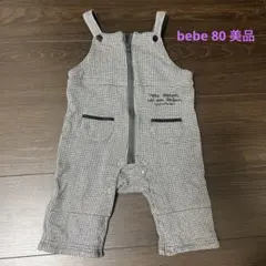 bebe reduction チェック柄ロンパース 80 美品
